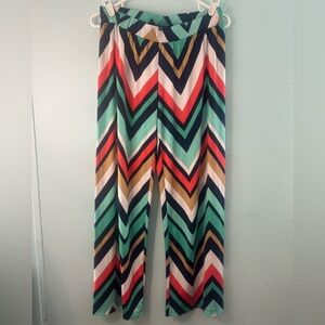 Chevron Patterned Wide Leg Pants
